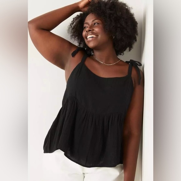 NWT! Old Navy Tie-Shoulder Waist-Defined Swing Cami Blouse - Medium 🤎 - Picture 8 of 10